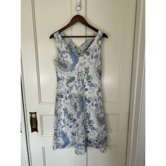 Vintage 90s Alyn Paige Floral Paisley Cowl Neck Shift Dress Juniors Size 9/10 - Picture 4 of 9